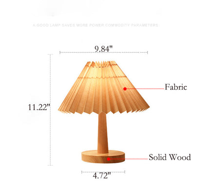 Vintage Pleated Umbrella-shaped LED Table Lamp
