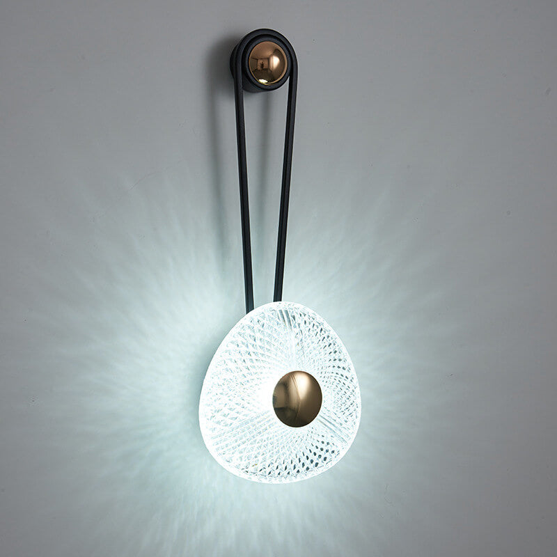 Modern Luxury Round Acrylic Metal Hanging LED Wall Sconce Lamp