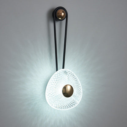 Modern Luxury Round Acrylic Metal Hanging LED Wall Sconce Lamp