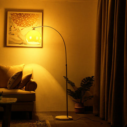 Modern Globe Acrylic Shade Fishing Rod 1-Light Standing Floor Lamp