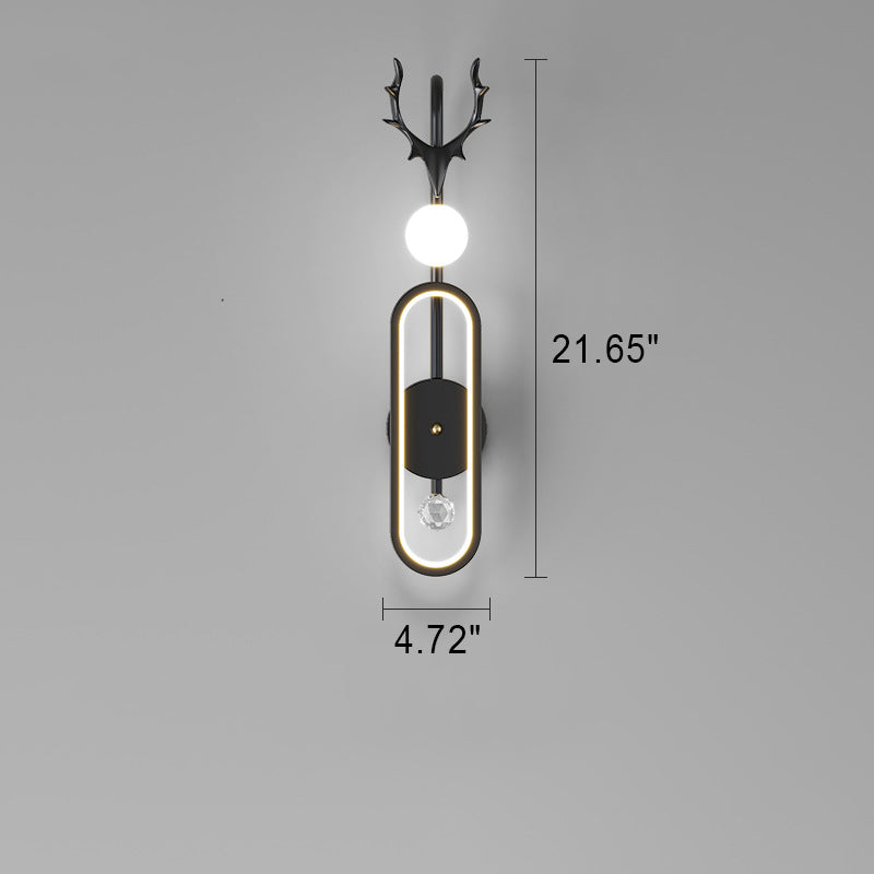 مصباح حائط LED دائري فاخر من Nordic Light بتصميم قرون الغزال 