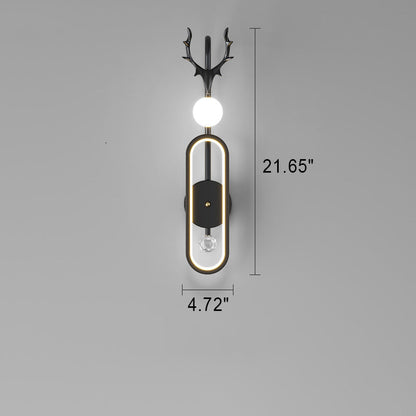 مصباح حائط LED دائري فاخر من Nordic Light بتصميم قرون الغزال 