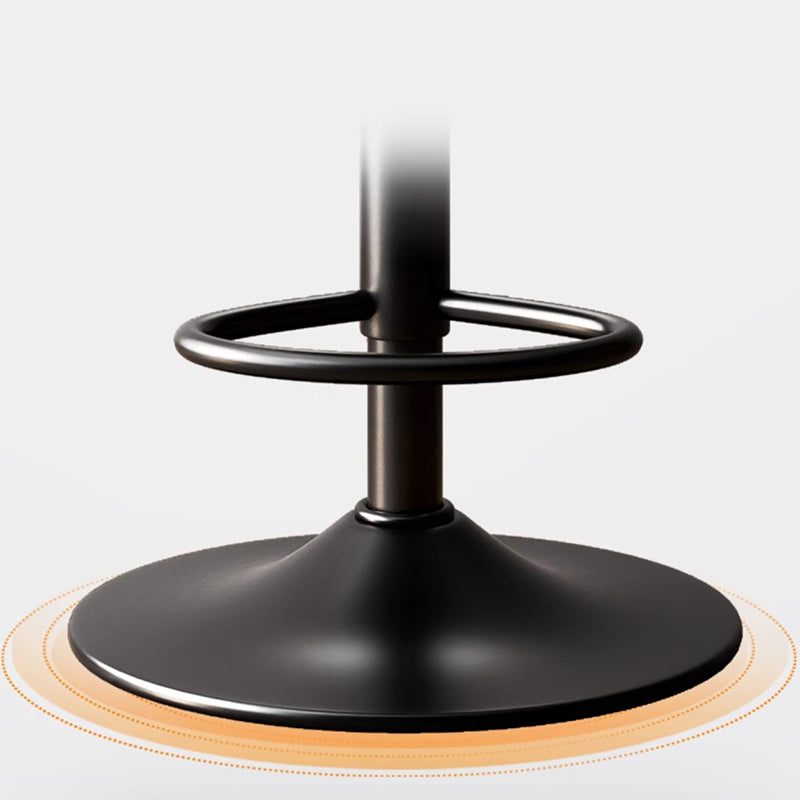 Modern Minimalist Round Upholstered Curved Backrest Microfiber Leather Metal Bar Stool For Dining Room