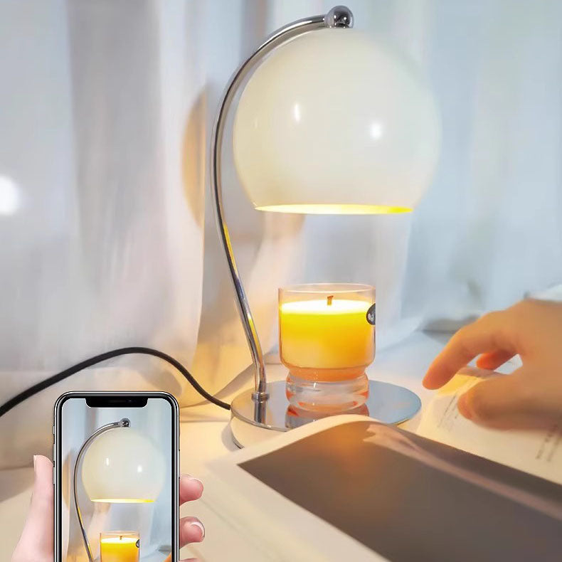 Contemporary Scandinavian Iron Stainless Steel Round Ball 1-Light Melting Wax Table Lamp For Bedroom