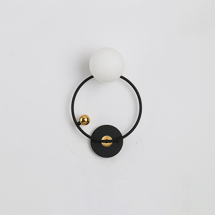 Nordic Minimalist Round Ball Iron Glass 1-Light Wall Sconce Lamp