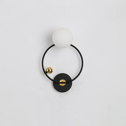 Nordic Minimalist Round Ball Iron Glass 1-Light Wall Sconce Lamp