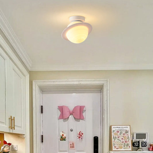 Nordic Creative Moon Planet Iron Art 1-Light Semi-Flush Mount Light