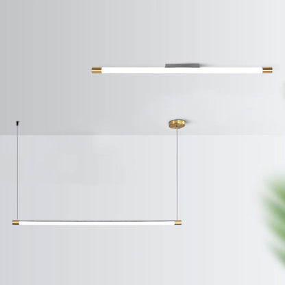 ثريا LED طويلة من الألومنيوم والأكريليك بتصميم عصري بسيط لغرفة المعيشة 