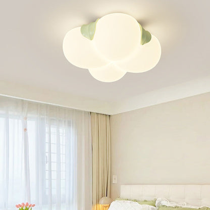 Modern Art Deco Bubble Flower PE Iron LED Flush Mount Ceiling Light For Bedroom