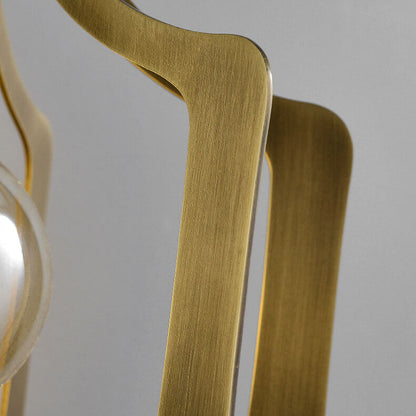 Modern Chinese Copper Hollow Cage Glass 1-Light Wall Sconce Lamp