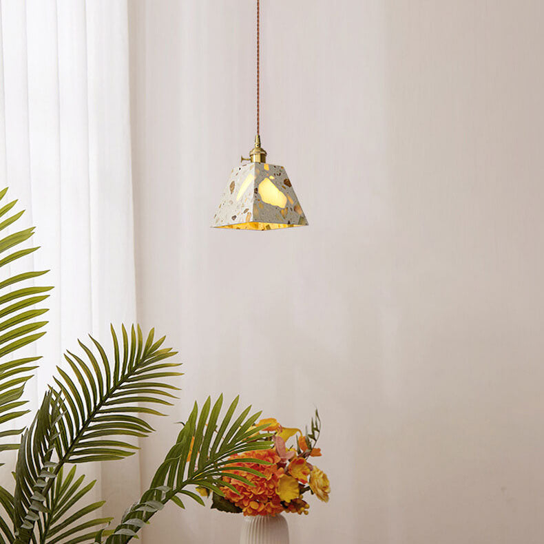 Japanese Retro Terrazzo Polygons 1-Light Pendant Light