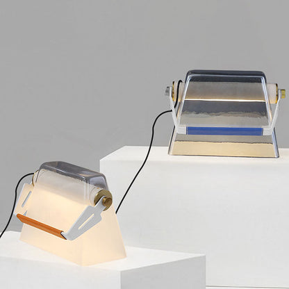 Modern Art Deco Glass Handbag Shape Iron LED Table Lamp For Bedroom