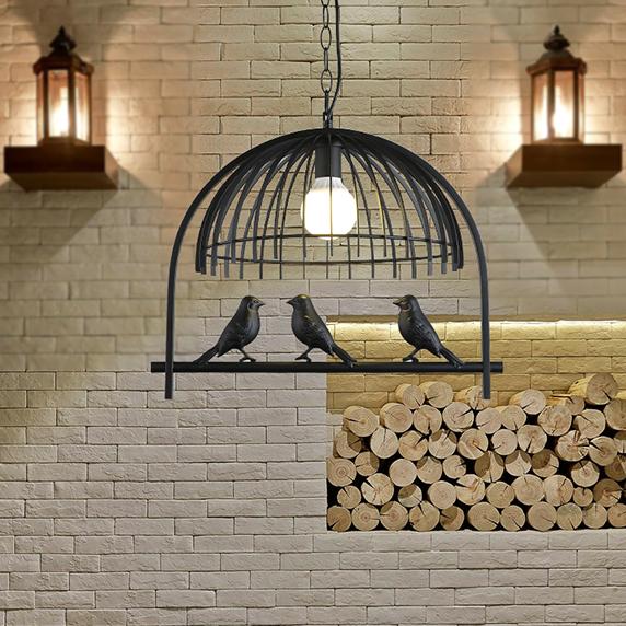 Modern Creative Bird Cage 1-Light Pendant Light