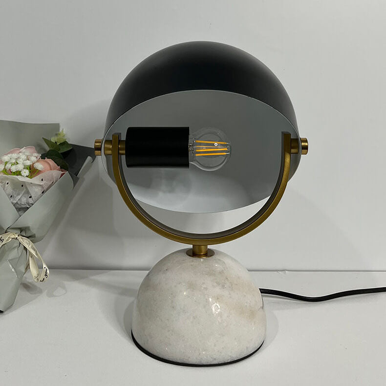 Modern Creative Round Marble Base Rotatable 1-Light Table Lamp