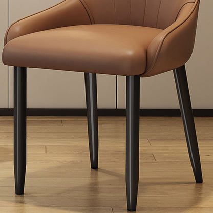 Contemporary Scandinavian PU Leather Carbon Steel Sponge Latex Square Dining Chair Backrest For Dining Room