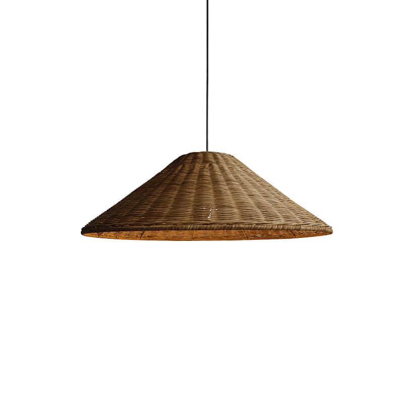 Japanese Vintage Wabi-sabi Rattan Weaving 1-Light Pendant Light