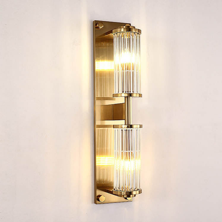 Modern Creative Light Luxury Crystal Strip Square 2-Light Wall Sconce Lamp