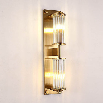 Modern Creative Light Luxury Crystal Strip Square 2-Light Wall Sconce Lamp