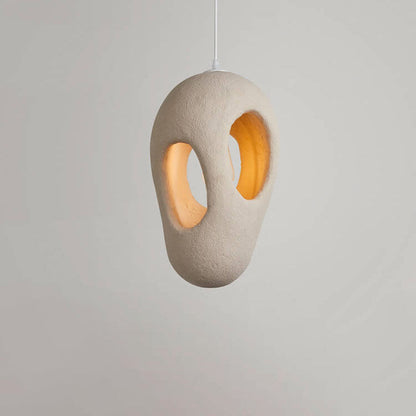 Japanese Wabi-sabi Resin Geometric Circle 1-Light Pendant Light