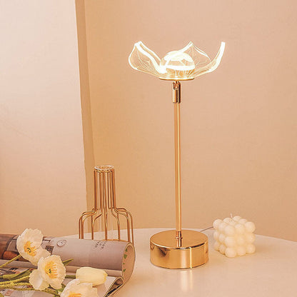 Nordic Light Luxury Acrylic Flower Butterfly Gold LED Table Lamp