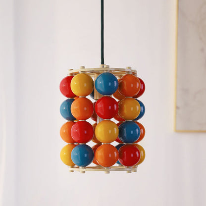 Contemporary Scandinavian Colorful Magic Bean Iron 1-Light Pendant Light For Living Room