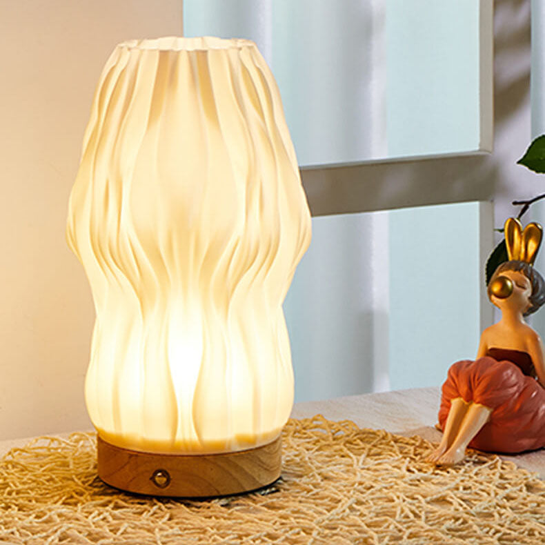 Nordic Creative Geometry 3D Printed Wood Base 1-Light Table Lamp