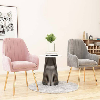 Contemporary Scandinavian Velvet PU Leather Sponge Emulsion Metal Square Vanity Stool Backrest Armrest For Bedroom