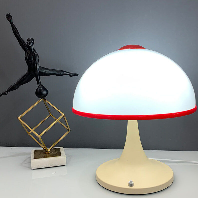 Modern Cream Mushroom Metal 1-Light Table Lamp