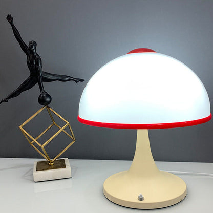 Modern Cream Mushroom Metal 1-Light Table Lamp