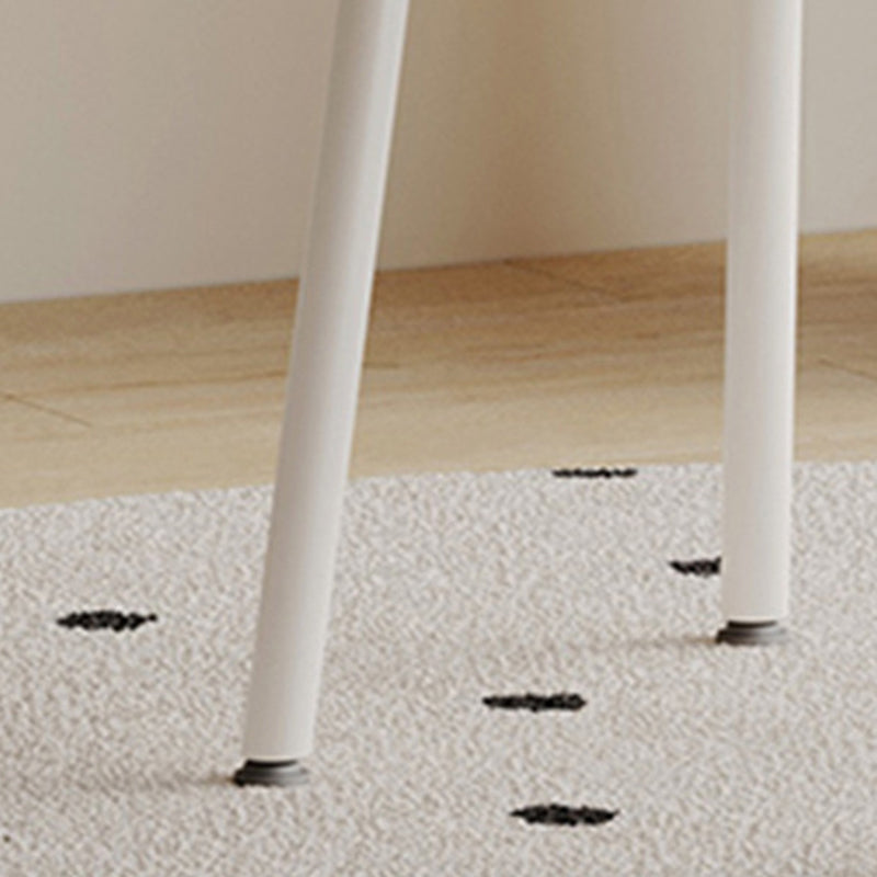 Modern Art Deco Butterfly Knot Round Faux Leather Iron Vanity Stool Backrest Armless For Bedroom