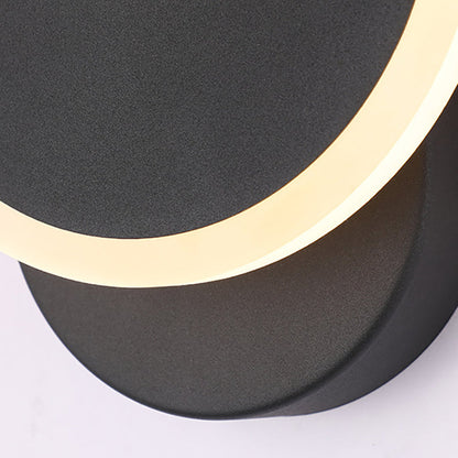 مصباح حائط LED دائري دوار مصنوع من الحديد والأكريليك بتصميم عصري بسيط لغرفة النوم 