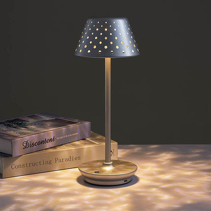 Modern Minimalist Perforated Wrought Iron USB Power-on LED Table Lamp