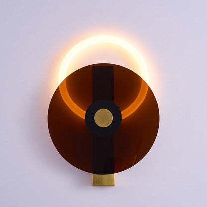 モダンなカラーの明るいアクリル製ラウンドLEDウォールスコンスランプ