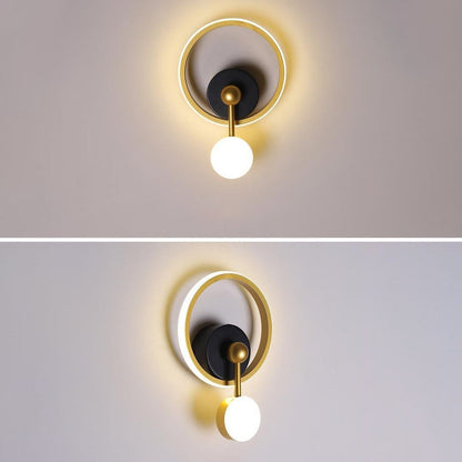 Modern Minimalist Oval Round Square Iron Aluminum LED Wall Sconce Lamp For Bedroom
