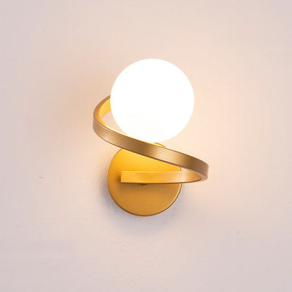 Modern Iron Curved Minimalist 1-Light Wall Sconce Lamp