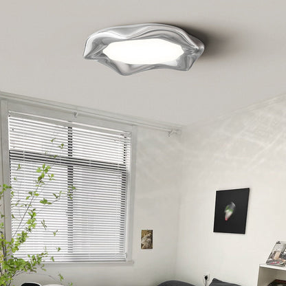 Modern Minimalist Irregular Round Iron ABS LED Flush Mount Ceiling Light For Living Room