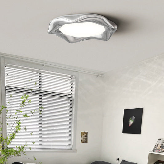 Modern Minimalist Irregular Round Iron ABS LED Flush Mount Ceiling Light For Living Room
