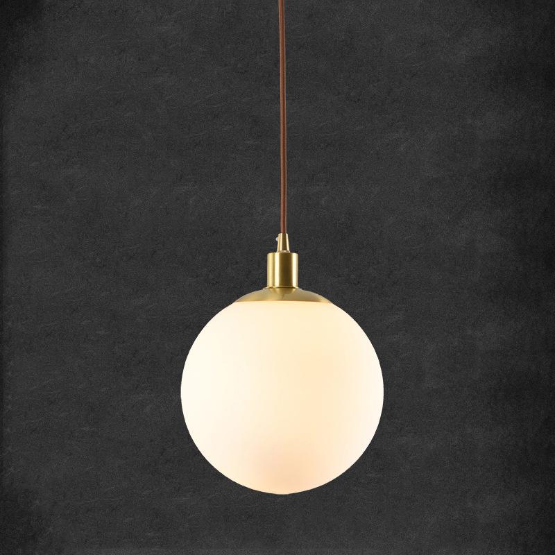 Nordic Minimalist Milky White Glass Ball 1-Light Pendant Light