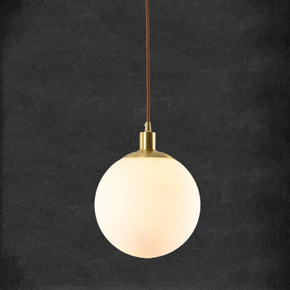Nordic Minimalist Milky White Glass Ball 1-Light Pendant Light