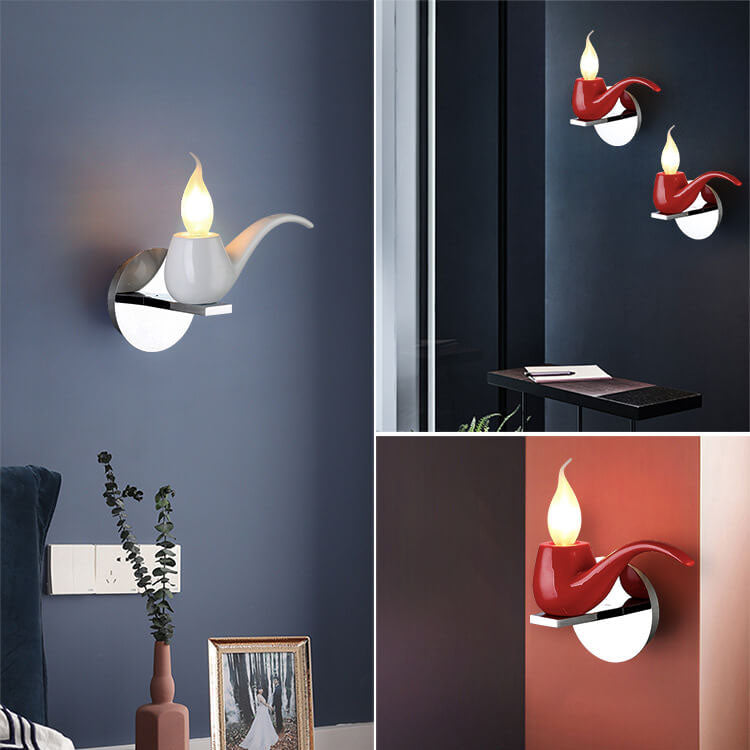 Modern Creative Pipe Resin Hardware 1-Light Wall Sconce Lamp