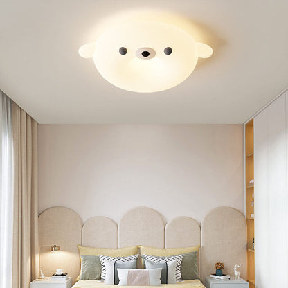 Adorable Cream Style Cartoon Seal LED Kids Flush Mount Ceiling Light