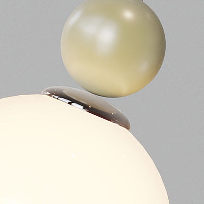 Modern Simplicity Iron Glass Long Line Flower Ball 1-Light Pendant Light For Bedroom