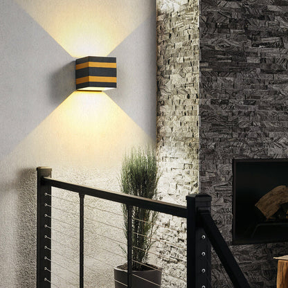 Outdoor Minimalist Square Cube Aluminum Waterproof LED Wall Sconce Lamp