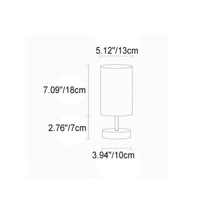 Minimalist Vintage Fabric Cylinder Wood Base LED Table Lamp