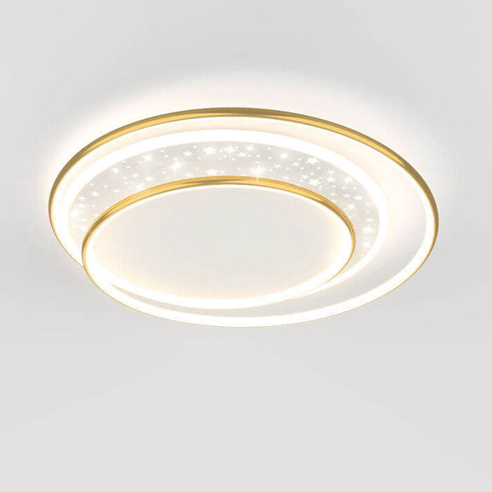 Modern Creative Children's Round Star Aluminum Acrylic LED Flush Mount Lighting