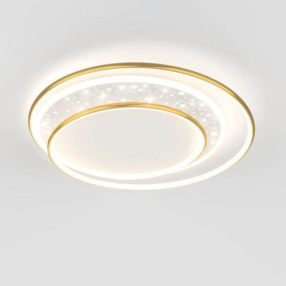Modern Creative Children's Round Star Aluminum Acrylic LED Flush Mount Lighting