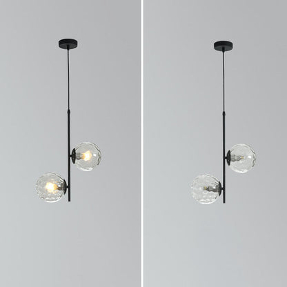 Nordic Minimalist Glass Ball Branch 2-Light Chandelier