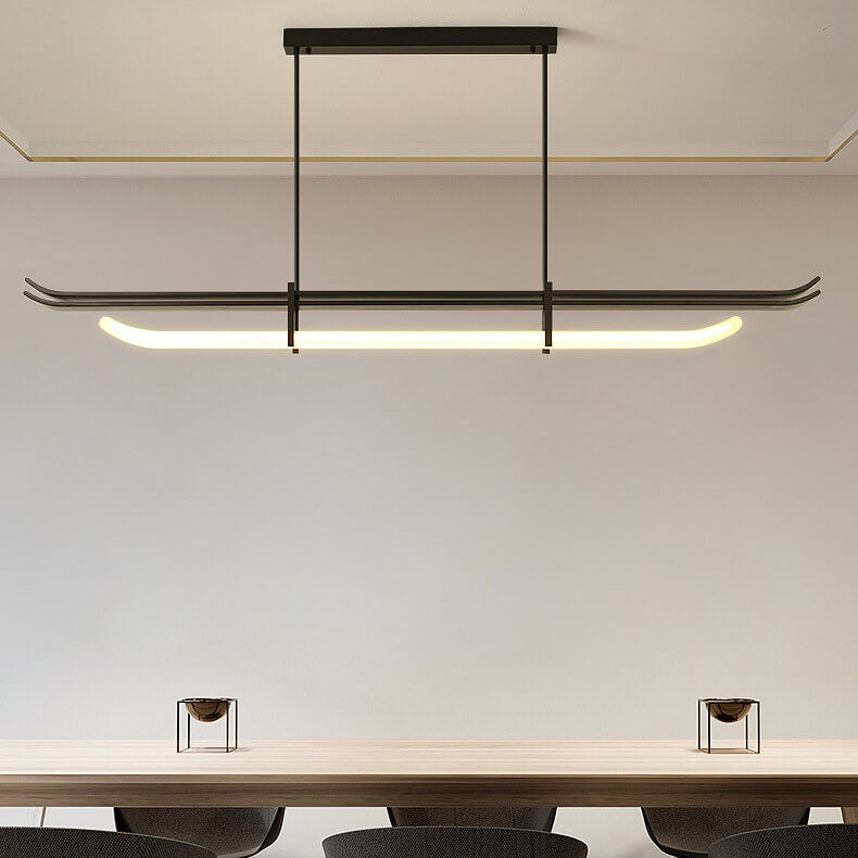 Chinese Retro Minimalist Wrought Iron Acrylic LED Island Light Pendant Light
