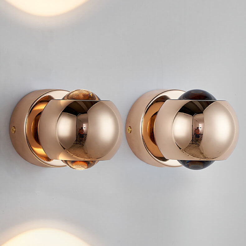 Modern Minimalist Solid Color Round Rotatable Iron Aluminum COB LED Wall Sconce Lamp