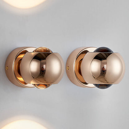 Modern Minimalist Solid Color Round Rotatable Iron Aluminum COB LED Wall Sconce Lamp